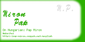 miron pap business card